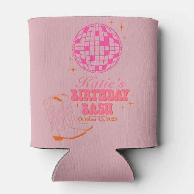 Howdy cowgirl birthday can cooler (Back)