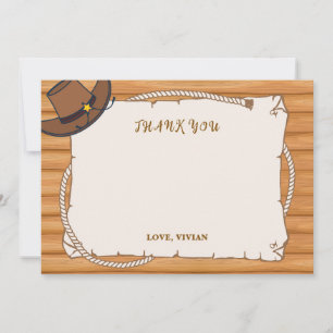 Howdy! Cowgirl Birthday Thank You Card