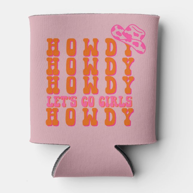 Howdy cowgirl can cooler (Front)