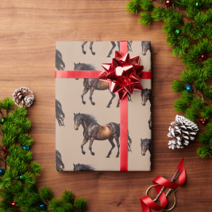 Howdy Cowgirl Cowboy Western Horse Wrapping Paper
