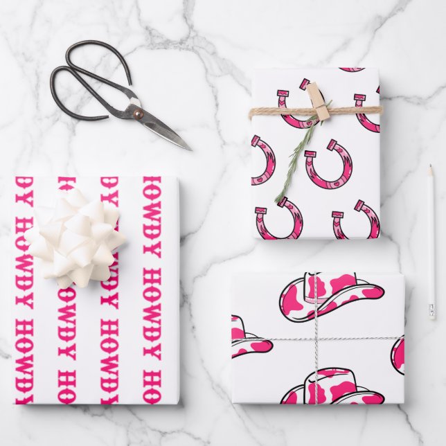 Howdy Cowgirl Disco Last Rodeo Bachelorette Wrapping Paper Sheet (Front)