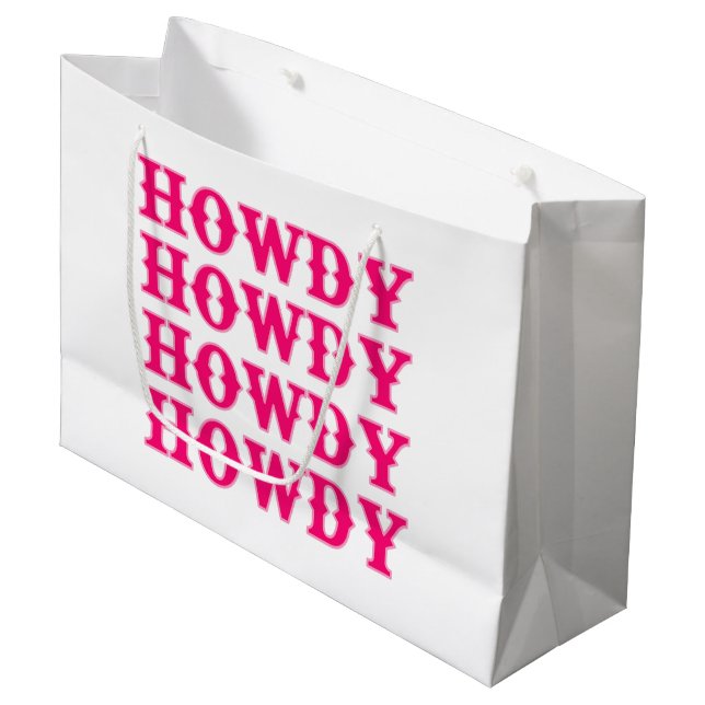 Howdy Cowgirl Disco Last Rodeo Large Gift Bag (Front Angled)