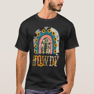 Howdy Cowgirl Western Leopard Cow Print Flower Rai T-Shirt
