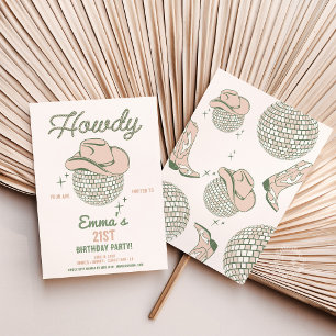 Howdy Disco Birthday Party Invite
