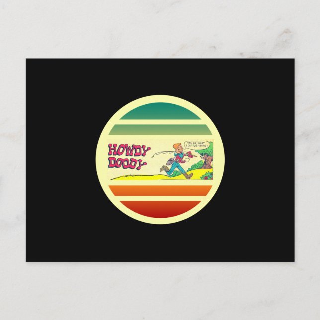 Howdy Doody Fishing Retro Comic Book Postcard (Front)