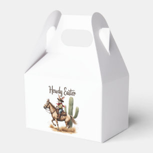 Howdy Easter Bunny Riding a Horse Cowboy Favour Box