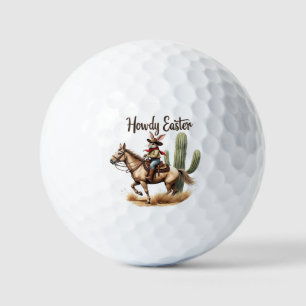 Howdy Easter Bunny Riding a Horse Cowboy  Golf Balls