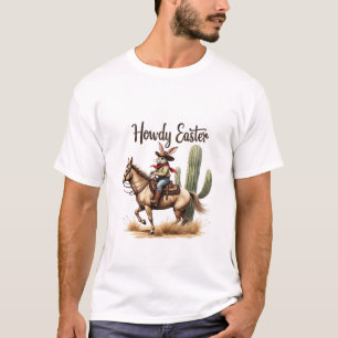 Howdy Easter Bunny Riding a Horse Cowboy T-Shirt