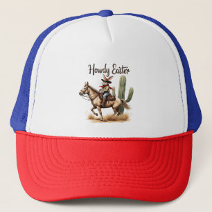 Howdy Easter Bunny Riding a Horse Cowboy Trucker Hat
