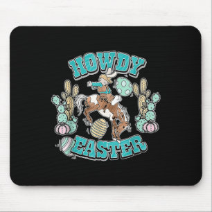 Howdy Easter Shirt Western Cowboy Bunny Easter Egg Mouse Mat