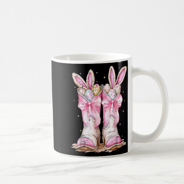 Howdy Easter Western Easter Bunny Cowboy Boots Hap Coffee Mug (Right)