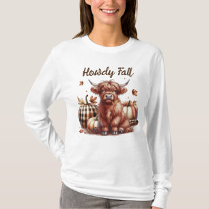Howdy Fall Highland Cow  T-Shirt