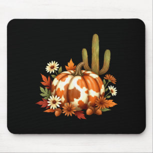 Howdy Fall Pumpkin Retro Western Cowboy Cow Hallow Mouse Mat