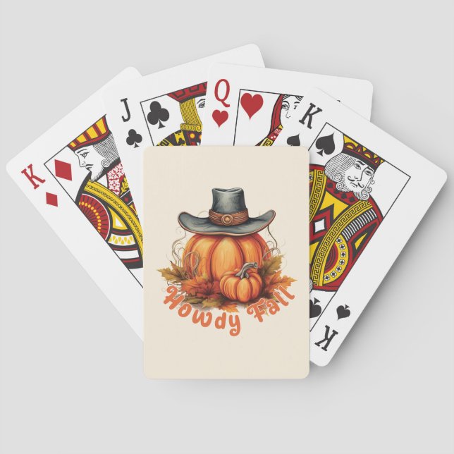 Howdy Fall – Rustic Autumn Vibes Playing Cards (Back)