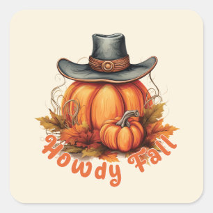 Howdy Fall Square Sticker