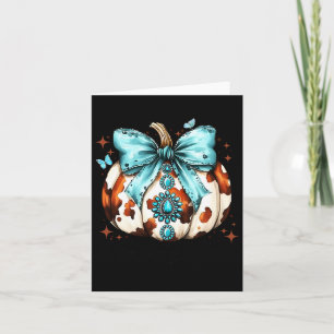 Howdy Fall Western Coquette Bow Pumpkin Halloween  Card