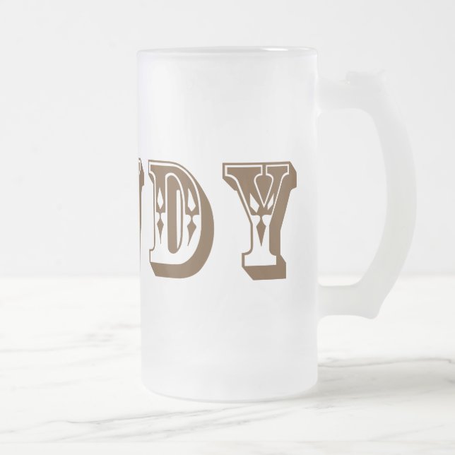 Howdy Frosted Glass Beer Mug (Right)