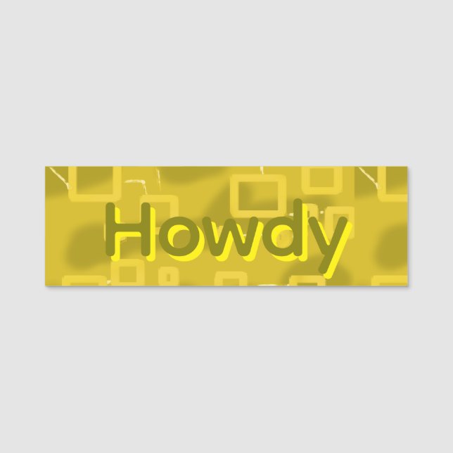 Howdy Geometric  Name Tag (Front)