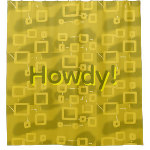 Howdy Geometric Shower Curtain