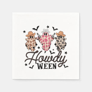 Howdy Ghost Halloween Rodeo Western Howdy Cowboy Napkin