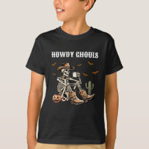 Howdy Ghouls Cowboy Skeleton Kids T-shirt