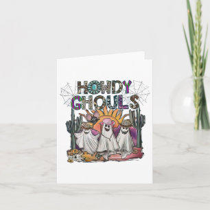 Howdy Ghouls Western Halloween Fall Ghosts Boo Card