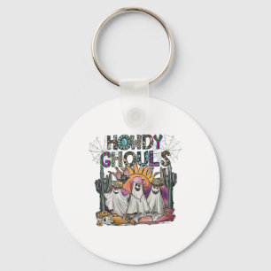 Howdy Ghouls Western Halloween Fall Ghosts Boo Key Ring