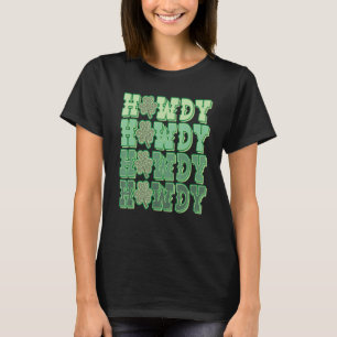 Howdy Go Lucky Cowboy Western St Patricks Day Iris T-Shirt