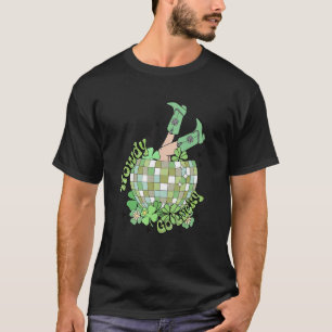 Howdy Go Lucky Disco Ball Shamrock Irish St.Patric T-Shirt