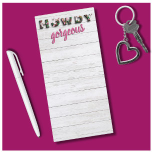 Howdy Gorgeous Country Western Chic Floral Magnetic Notepad