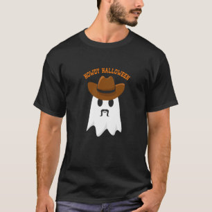 Howdy Halloween Ghost With Cowboy Hat And Handleba T-Shirt