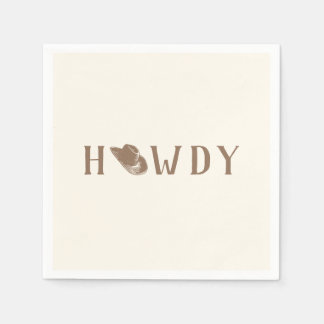 Howdy Hat My First Rodeo Birthday Neutral Party Napkin