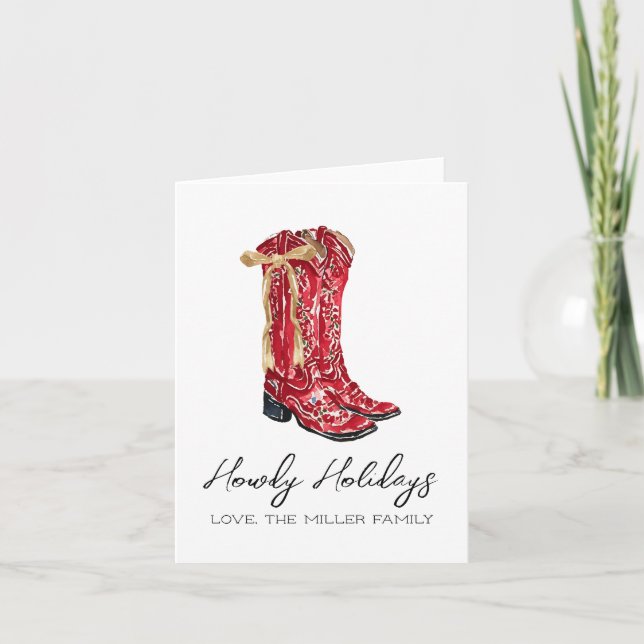 Howdy Holidays Western Christmas Card (Front)