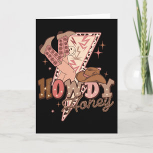 Howdy Honey Western Valentine Country Retro Groovy Card