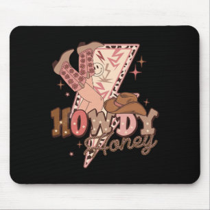Howdy Honey Western Valentine Country Retro Groovy Mouse Mat