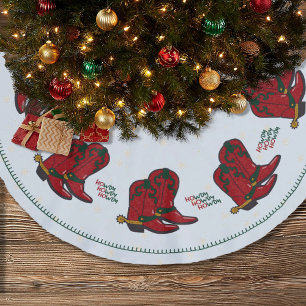 HOwdy HOwdy HOwdy Christmas Cowboy Boots Brushed Polyester Tree Skirt