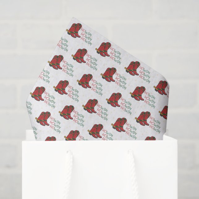 HOwdy HOwdy HOwdy Christmas Cowboy Boots Tissue Paper (Gift Bag)