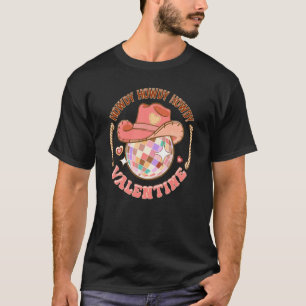 Howdy Howdy Valentine's Day Western Disco Ball Ret T-Shirt