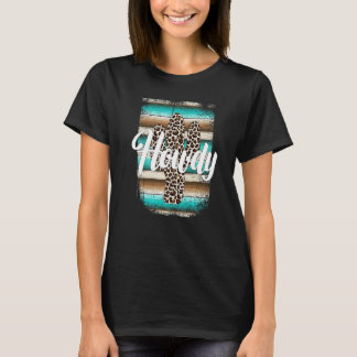 HOWDY Leopard Cactus Serape Cactus print Turquois T-Shirt