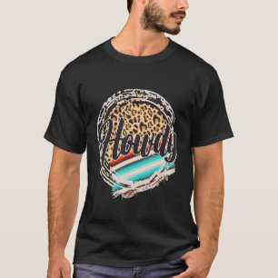 HOWDY Leopard Cow Pattern Serape Print Cowgirl Ro T-Shirt