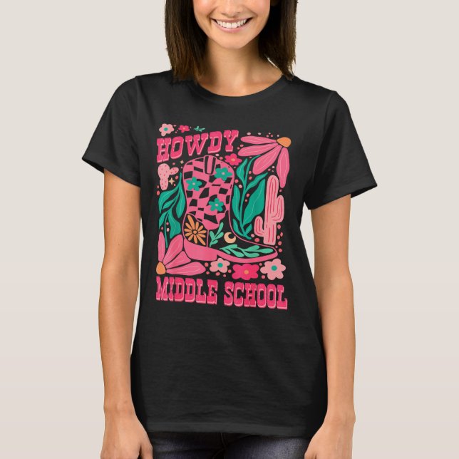 Howdy Middle School Western Girl Country Rodeo Nk  T-Shirt (Front)