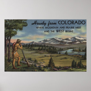 Howdy (Mountain & Prairie Scene) Poster