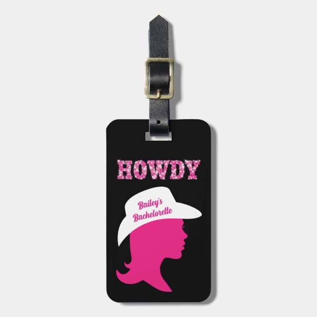 Howdy Nashville Bachelorette Luggage Tag (Front Vertical)