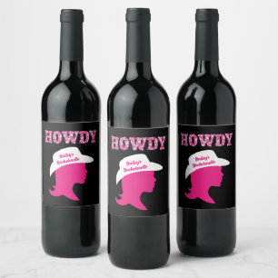 Howdy Nashville Bachelorette Wine Label