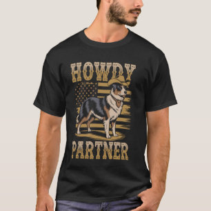 Howdy Partner Cowboy Dog Australian Shepherd T-Shirt