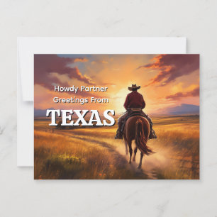 Howdy Partner Greetings from Texas Postcard