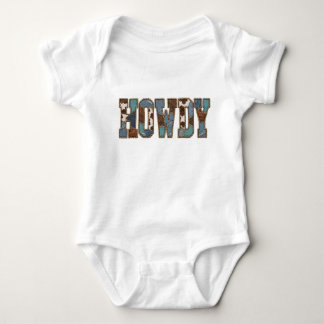 Howdy Patchwork Western PNG Cowgirl Graphic Design Baby Bodysuit