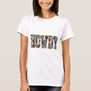 Howdy Patchwork Western PNG Cowgirl Graphic Design T-Shirt