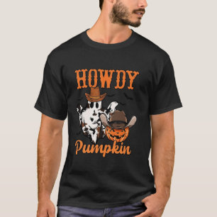 Howdy Pumpkin Autumn Western Halloween Vintage Rod T-Shirt