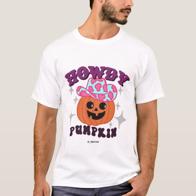 Howdy Pumpkin Basic Men's T-Shirt (Front)